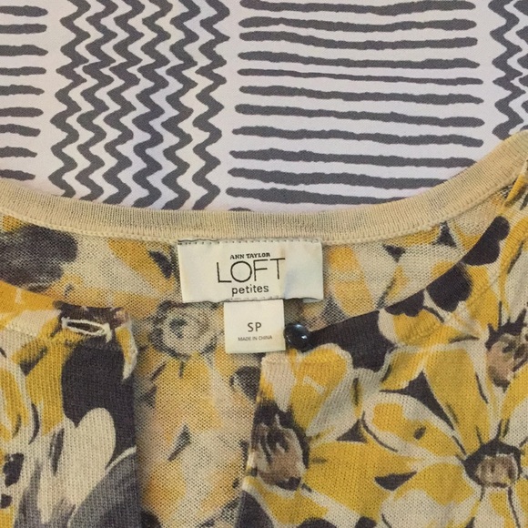 Ann Taylor LOFT yellow and gray cardigan - Picture 7 of 9